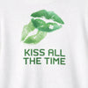 Kiss All The Time St. Patrick's Day Shirt, Funny Irish Kiss Tee, Lucky Shamrock Graphic T-Shirt, St. Paddy's Day Flirty Slogan Top, Green Beer Festival Apparel, Kiss Me I'm Irish Inspired Shirt