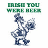 Irish You Were Beer Tee, St. Patrick's Day Shirt, Funny Y2K St Paddys Crop Top, Ireland Lucky Clover Baby Tee, Sarcastic St Pattys Day Gift for Her, Trendy Pink and Green Irish Tee