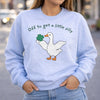 Off To Get A Little Silly St Paddys Day Goose Shirt, Funny St Patrick's Day Goose Tee, Y2K Style Irish Festival Shirt, Silly Goose Lucky Clover Tshirt, Retro 2000s St Pattys Graphic Tee