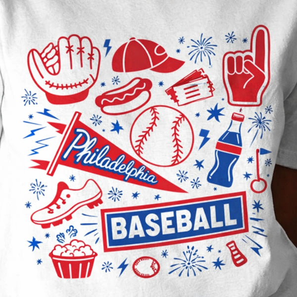 Philadelphia Shirt, Retro Baseball Fan Sweatshirt, Vintage Sports Gift for Him Her, Retro Baseball Graphic Tee, Gameday Shirt