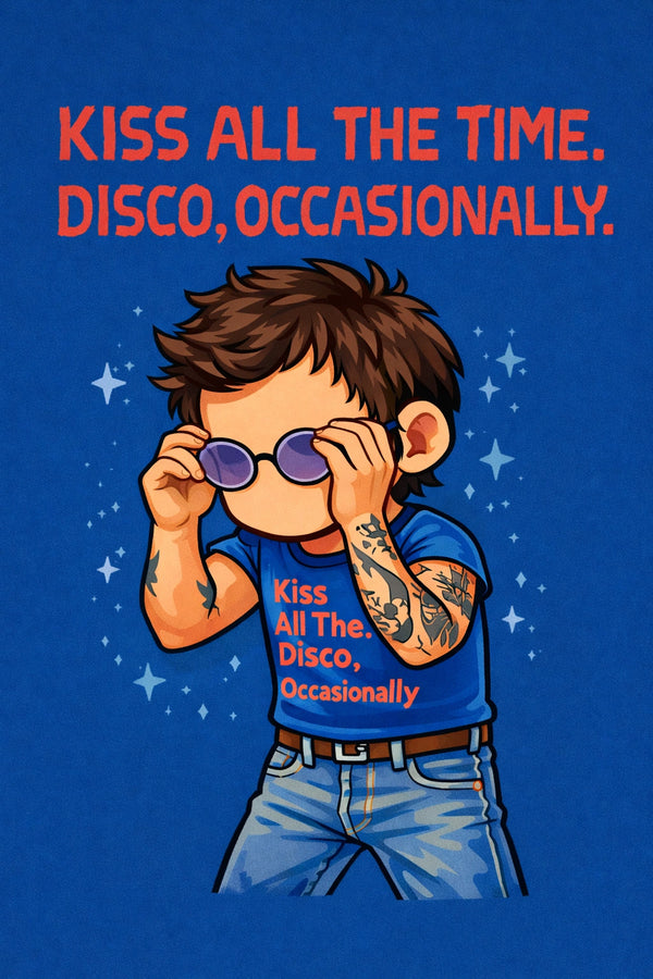 Disco Occasionally Tee, Music Lyric Inspired Shirt, Retro 70s Aesthetic Apparel, Trendy Bookish Style Top, Gift for Music Lovers, Sweatshirt