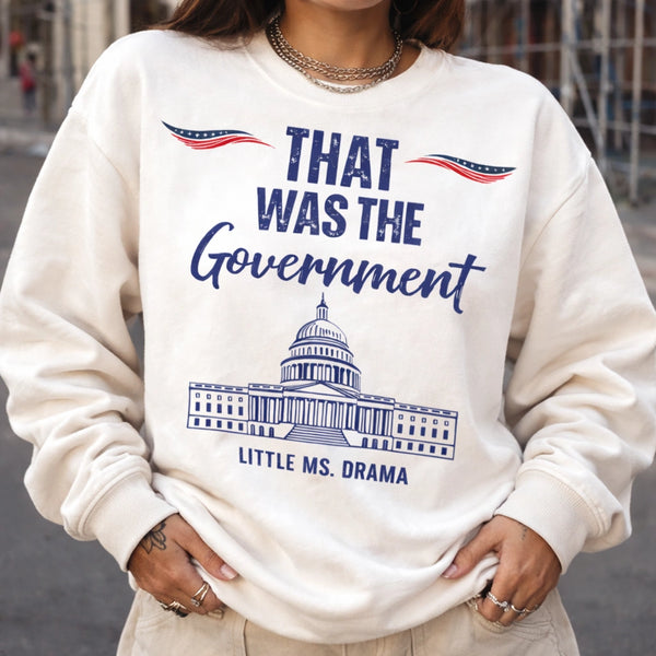 That Was the Government Shirt, Meme T-Shirt, Drama Graphic Tee, Funny Sassy Slogan Shirt, Pop Culture Quote Top
