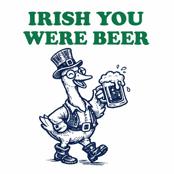 Irish You Were Beer Tee, St. Patrick's Day Shirt, Funny Y2K St Paddys Crop Top, Ireland Lucky Clover Baby Tee, Sarcastic St Pattys Day Gift for Her, Trendy Pink and Green Irish Tee