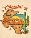 Retro Distressed Choosin' Texas T-Shirt, Vintage Country Music Concert Shirt, Western Graphic Lone Star Tee, Faded Texas Pride Apparel, Cowboy Style Music Festival Top