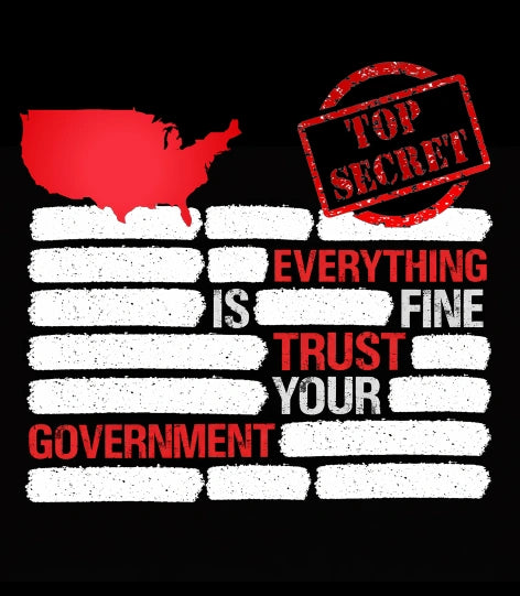 Everything Is Fine Trust Your Government Comfort Colors Shirt, Funny Political T-Shirt, Conspiracy Theory Humor Gift, Top Secret Classified Unisex Tee