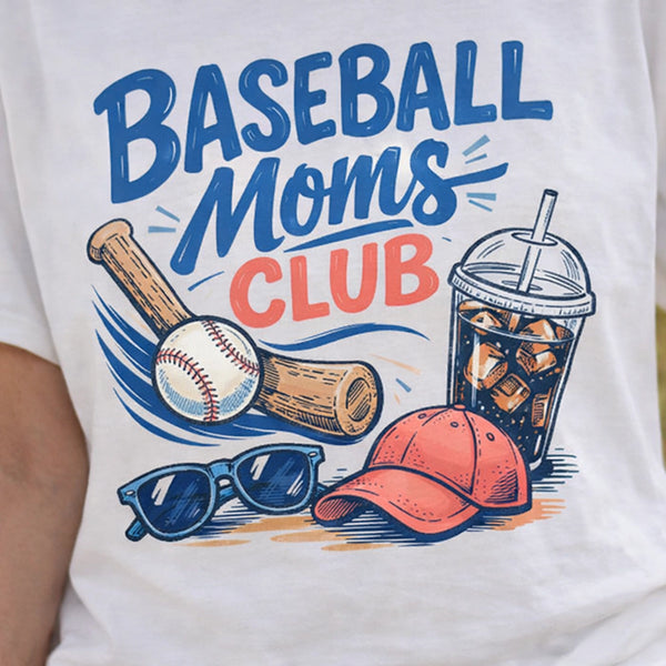 Baseball Moms Club Comfort Colors T-Shirt, Gameday Doodle Baseball Tee, Trendy Women's Baseball Shirt, Hand-Drawn Sports Mom Shirt, Retro Baseball Mama Game Day Tee, Cute Baseball Gift for Mom
