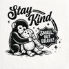 Punch Baby Monkey Shirt, Emotional Baby Monkey Holding Plush Toy Tee, Viral Emotional Monkey PNG Graphic T-Shirt, Cute Kindness Matters Animal Shirt, Aesthetic Soft Girl Monkey Lover Gift