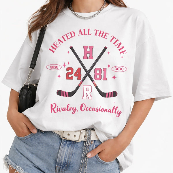 Heated All The Time Apparel Shirt, Minimalist Slogan Graphic Tee, High Energy Streetwear Top, Funny Hot Headed Quote T-Shirt, Premium Cotton Athletic Lifestyle Apparel