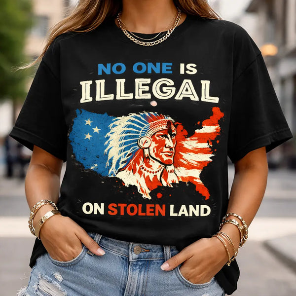 Vintage No One Is Illegal Shirt, Land Back Indigenous Rights Tee, Human Rights Movement Top, Retro Activist Gift Idea, Meaningful Social Justice Sweatshirt