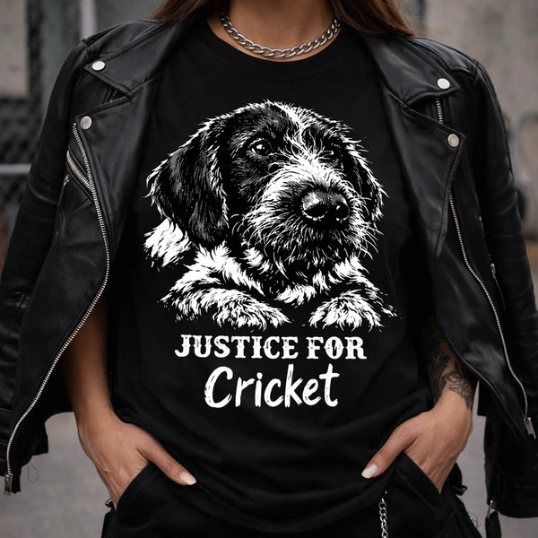 Justice For Cricket Shirt, Animal Rights Advocacy Tee, Justice For Pets Protest Top, Cricket Dog Tribute Graphic Shirt,