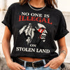 No One Is Illegal On Stolen Land Shirt, Native American History Shirt, Lumbee Nation Graphic Tee, Chickasaw Strong T-Shirt, Social Justice Gift for Native Americans, Stolen Land Retro Shirt